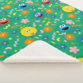 Couverture Sherpa Sesame Street Green Floral Motif (3/4)