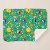 Couverture Sherpa Sesame Street Green Floral Motif (Devant (Horizontal))