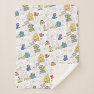 Couverture Sherpa Sesame Street Motif de bande dessinée vintage