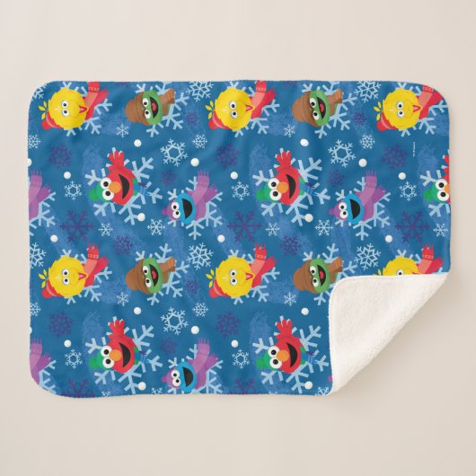 Couverture Sherpa Sesame Street Winter Snowflake Motif (Devant (Horizontal))