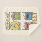 Couverture Sherpa Sesame StreetVintage Caractère Comique (Devant (Horizontal))