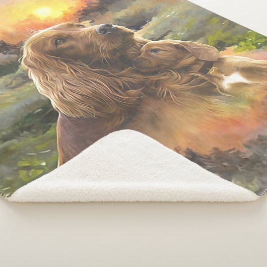 Couverture Sherpa setter irlandais avec chiot (3/4)