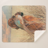 Couverture Sherpa Setter irlandais avec faisan (Devant (Horizontal))