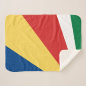 Couverture Sherpa Seychelles Drapeau Fête de l'Indépendance Amour Co (Devant (Horizontal))
