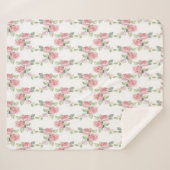 Couverture Sherpa Shabby Chic Rose Floral (Devant (Horizontal))