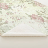 Couverture Sherpa Shabby Chic Rose Floral Sherpa Blanket (3/4)