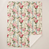 Couverture Sherpa Shabby Chic Roses Vintages (Devant)