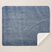 Couverture Sherpa Shabby denim : texture de jean bleu (Devant (Horizontal))