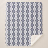 Couverture Sherpa Shades of blue grey diamond pattern (Devant)