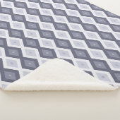 Couverture Sherpa Shades of blue grey diamond pattern (3/4)
