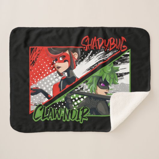 Couverture Sherpa Shadybug et Noir glacé (Devant (Horizontal))