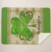 Couverture Sherpa Shamrock "Bonne St. Patrick's (Devant (Horizontal))