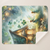 Couverture Sherpa Shamrock Fairy Cottage Glow (Devant (Horizontal))
