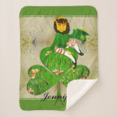 Couverture Sherpa Shamrock Leprechaun "Bonne St. Patrick" (Devant)