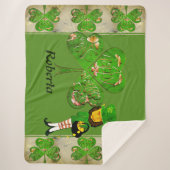 Couverture Sherpa Shamrocks et Leprechaun (Devant)