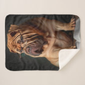 Couverture Sherpa Shar Pei Chien intelligent avec conception de livr (Devant (Horizontal))