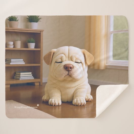Couverture Sherpa Shar Pei Puppy - Soft Serenity by WangWang (Devant (Horizontal))