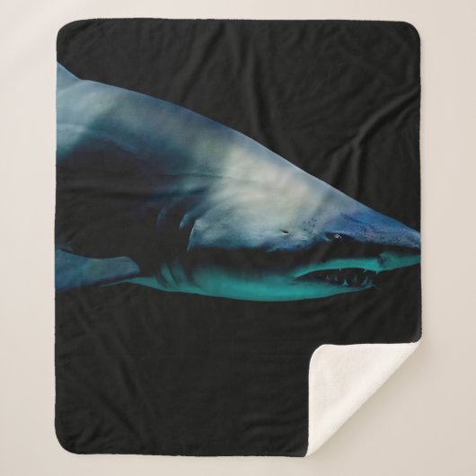 COUVERTURE SHERPA SHARK AGAINST BLACK BACKGROUND (Devant)