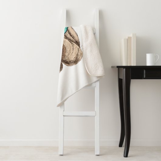 Couverture Sherpa Sharpei dans des lunettes de soleil (En situation)