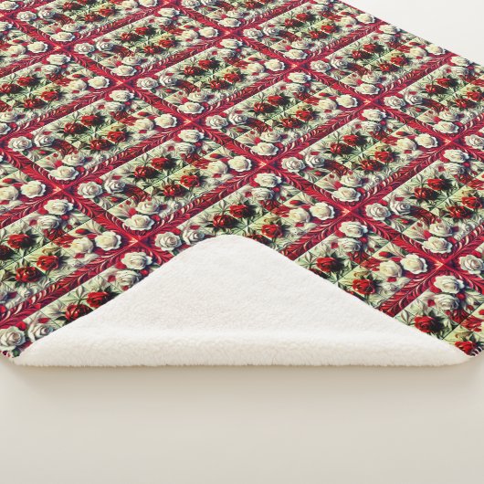 Couverture Sherpa Sherpa Blanket avec design Rose anglais (3/4)