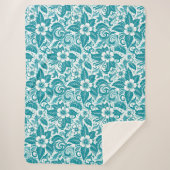 Couverture Sherpa Sherpa Blanket Botanique turquoise (Devant)