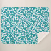 Couverture Sherpa Sherpa Blanket Botanique turquoise (Devant (Horizontal))