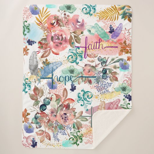 Couverture Sherpa Sherpa Blanket Faith Hope Love (Devant)