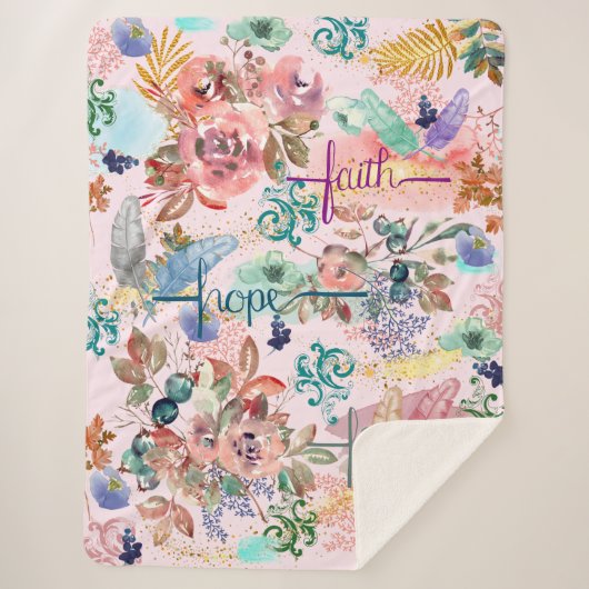 Couverture Sherpa Sherpa Blanket Faith Hope Love (Devant)