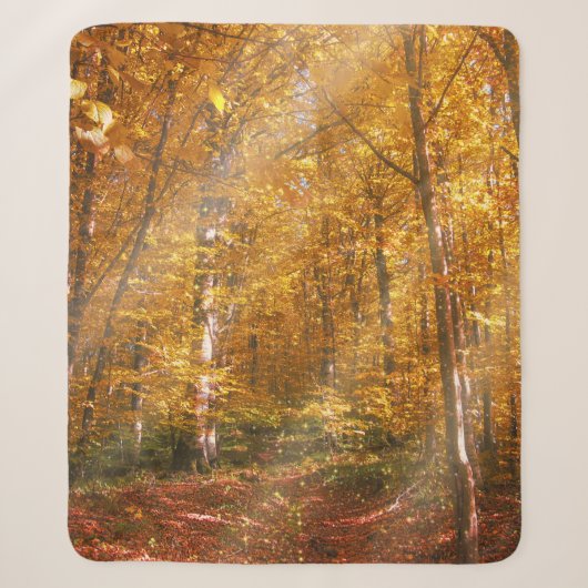 Couverture Sherpa Sherpa Blanket Forêt d'automne Gold Rays (Devant)