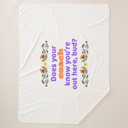 Couverture Sherpa Sherpa blanket hockey gift does coach know (Devant)