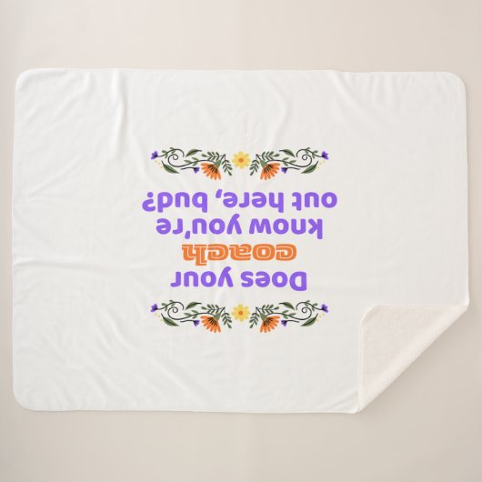 Couverture Sherpa Sherpa blanket hockey gift does coach know (Devant (Horizontal))