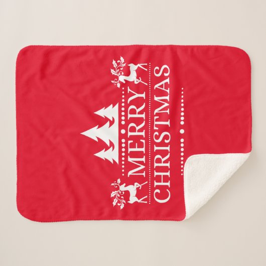 Couverture Sherpa Sherpa Blanket - Joyeux Noël (Devant (Horizontal))