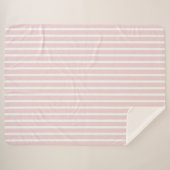 Couverture Sherpa Sherpa Blanket (Large) - Pink Stripe Pattern (Devant (Horizontal))