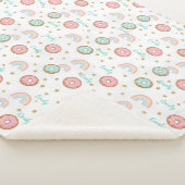 Couverture Sherpa Sherpa Blanket Personalized Donut Rainbow Pattern (3/4)