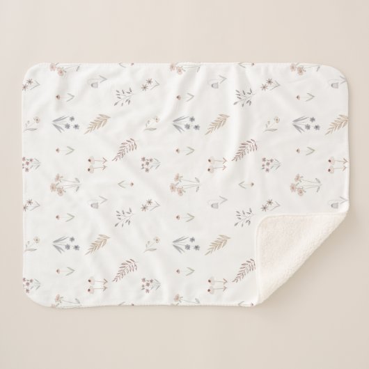 Couverture Sherpa Sherpa Blanket (Small) - Floral Pattern (Devant (Horizontal))