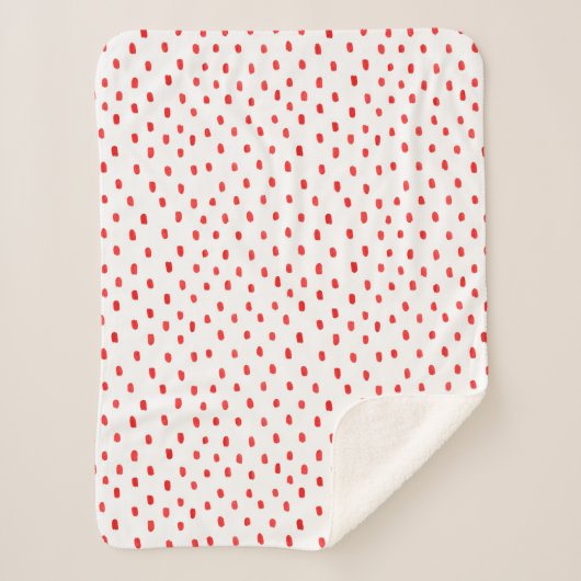 Couverture Sherpa Sherpa Blanket (Small) - Red Dots Pattern (Devant)