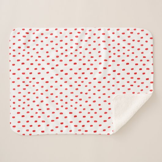 Couverture Sherpa Sherpa Blanket (Small) - Red Dots Pattern (Devant (Horizontal))