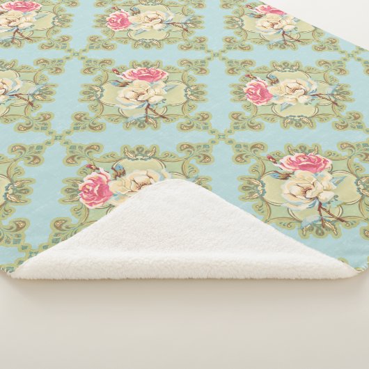 Couverture Sherpa Sherpa Throw, Roses chic de Shabby (3/4)