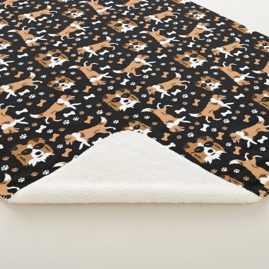 Couverture Sherpa Shetland Sheepdog Shelter Chien Motif Sherpa Blank (3/4)