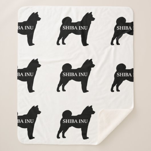 Couverture Sherpa Shiba Inu nom silo noir (Devant)