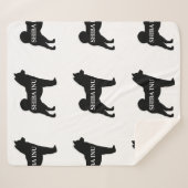 Couverture Sherpa Shiba Inu nom silo noir (Devant (Horizontal))
