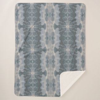 Couverture Sherpa  Shibori côtier Océan Blues et Sable apaisés      
