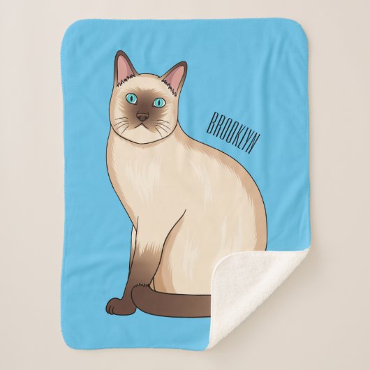Couverture Sherpa Siamese cat cartoon (Devant)