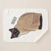 Couverture Sherpa Siamese cat cartoon (Devant (Horizontal))