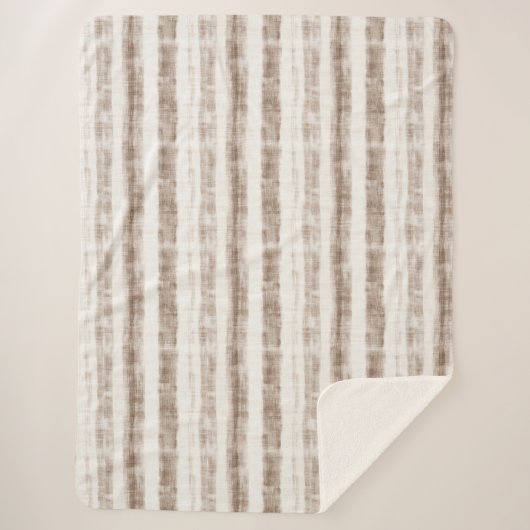Couverture Sherpa Sicily Rustic Brown Stripes  (Devant)