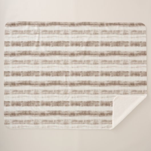 Couverture Sherpa Sicily Rustic Brown Stripes  (Devant (Horizontal))