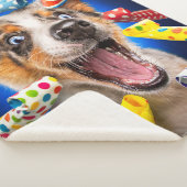 Couverture Sherpa Sifflets de fête pour chien heureux (3/4)