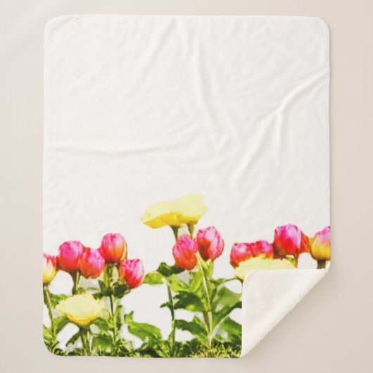 Couverture Sherpa SIGNE DE CONCEPTION DE FLEURS Sherpa Blanket (Devant)