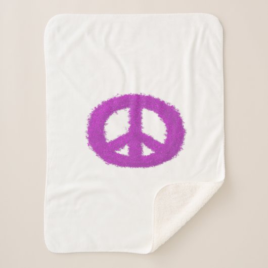 Couverture Sherpa Signe de Paix Violet (Devant)