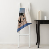 Couverture Sherpa SIGNE DE PLAGE DE Sunset D'ÉTÉ Blanche polaire (En situation)